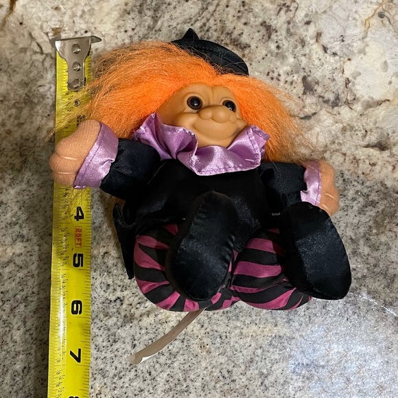 Russ Witch Troll Doll Soft Body Plush 8” Orange Hair & Outfit 90s Toys - Picture 5 of 6